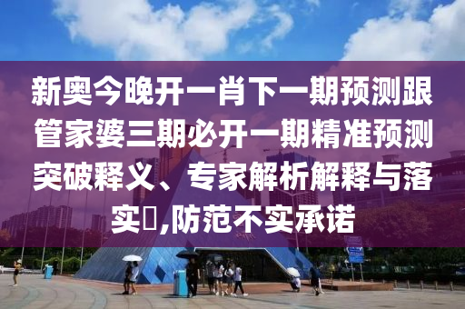 新奥今晚开一肖下一期预测跟管家婆三期必开一期精准预测突破释义、专家解析解释与落实​,防范不实承诺
